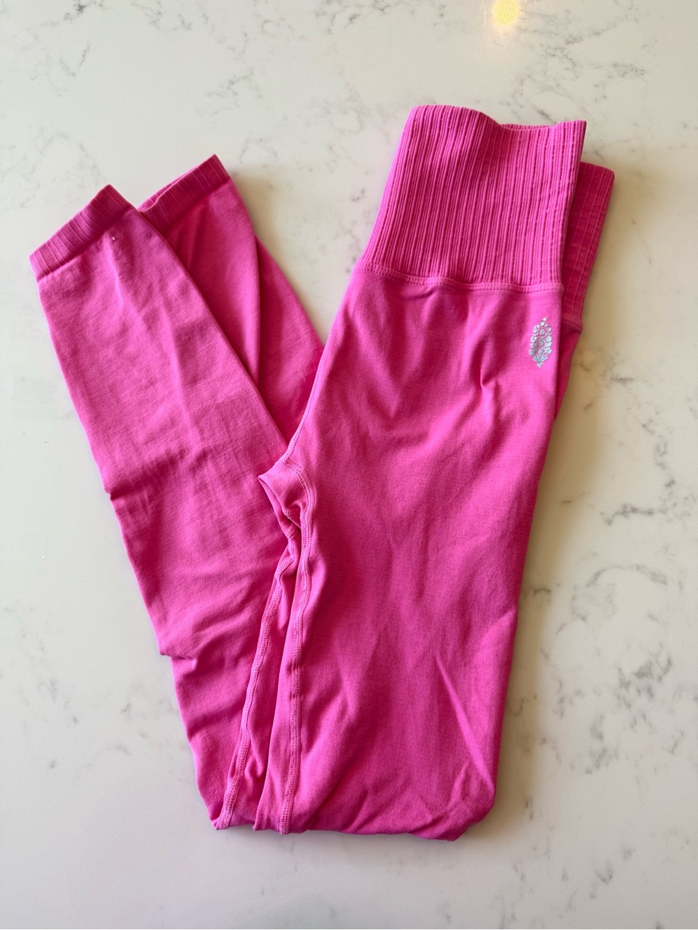 FP Movement by Free People Hot Pink Ribbed High Waist Leggings